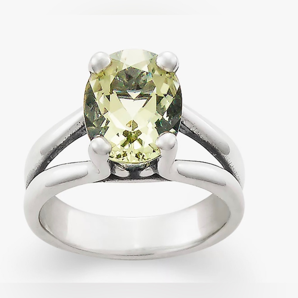 ❇️BEAUTIFUL JAMES AVERY OVAL PRASIOLITE GEMSTONE RING Ring (size 6)💎